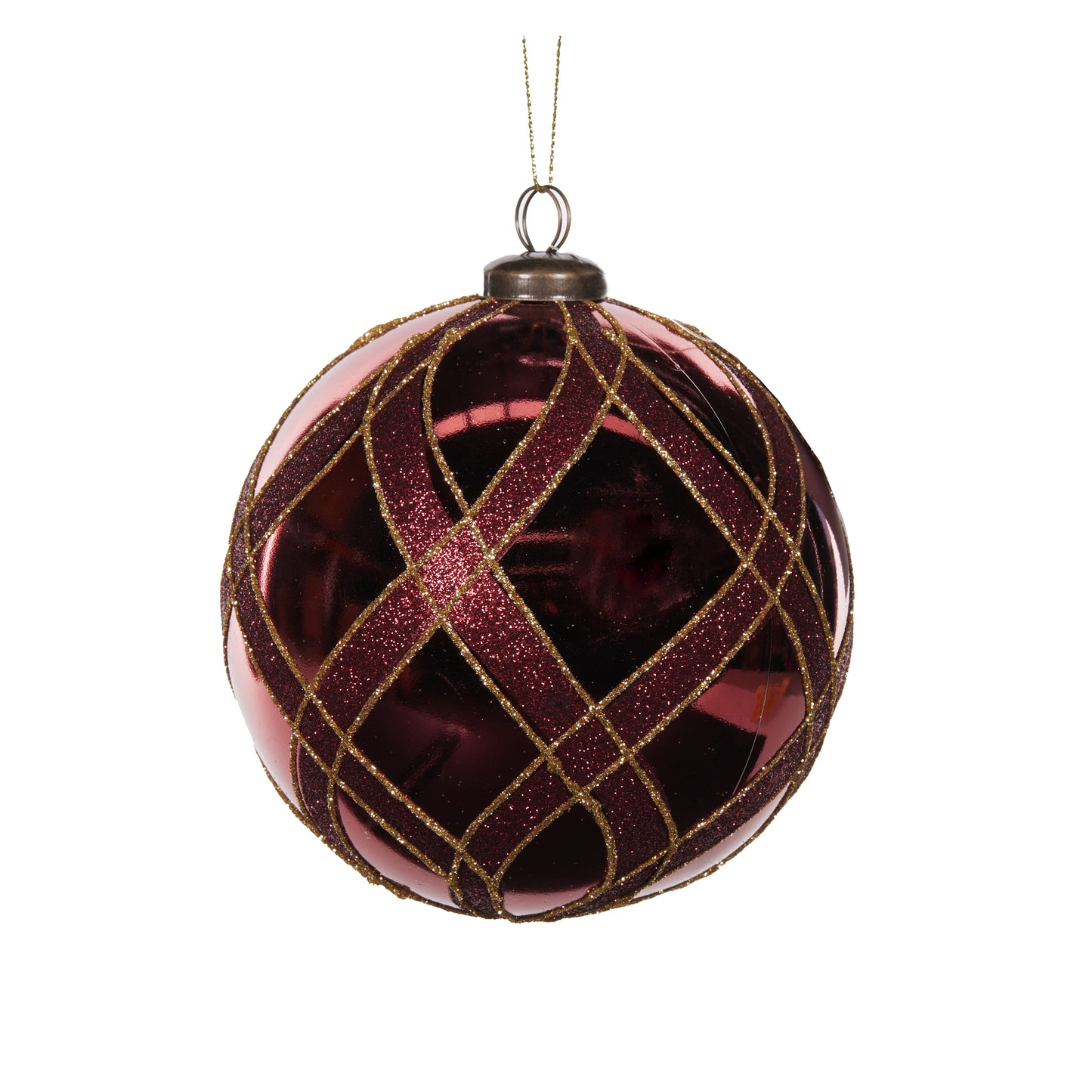 Burgundy Lattice Bauble