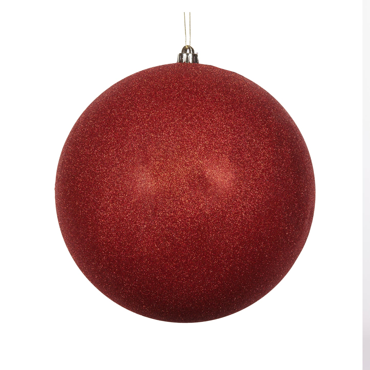 30 Cm Luxe Orange Glittered Bauble