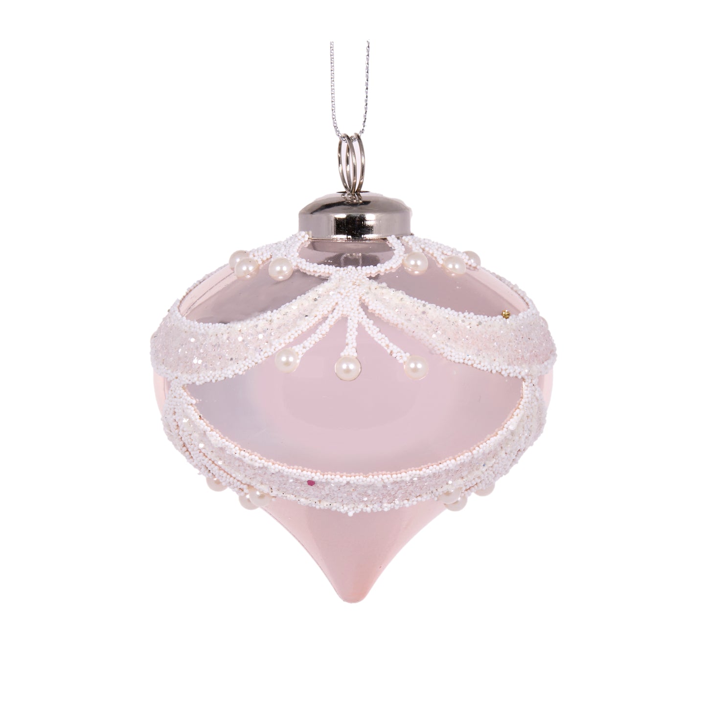 Pearl Pink Intricate Onion Bauble