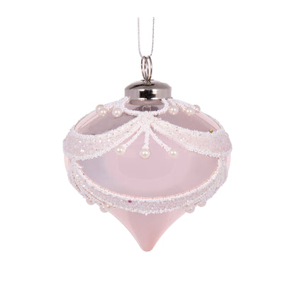 Pearl Pink Intricate Onion Bauble