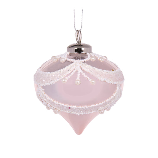 Pearl Pink Intricate Onion Bauble