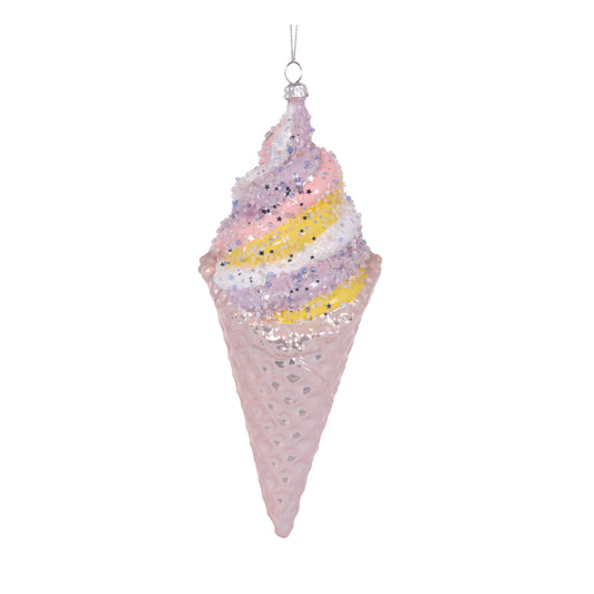 Light Pink Waffle Cone Ornament