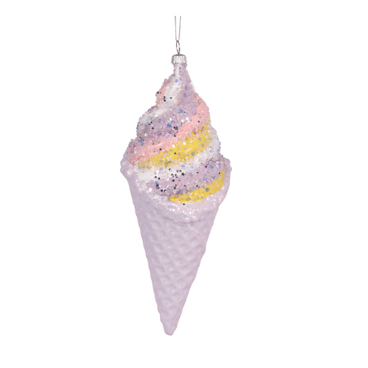 Light Purple Waffle Cone Ornament