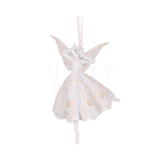 Prancing Lace Angel Ornament