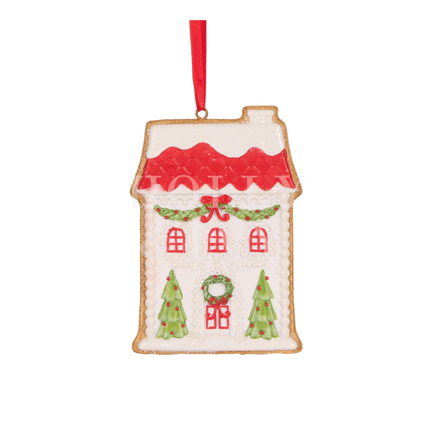 Poinsettia Garden Cottage Ornament