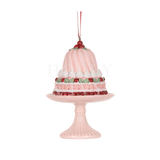 Pink Sugar Plum Cake Ornament