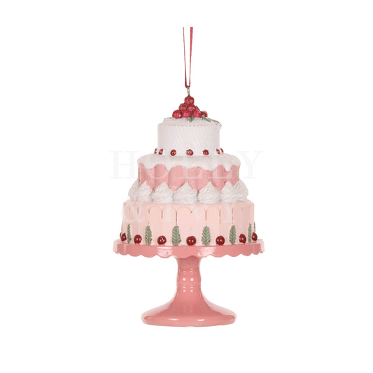 Dark Pink Sugar Plum Cake Ornament