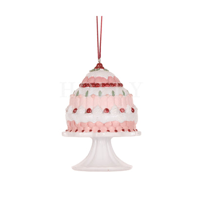 White Sugar Plum Cake Ornament