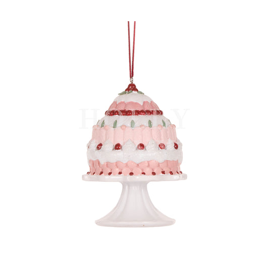 White Sugar Plum Cake Ornament