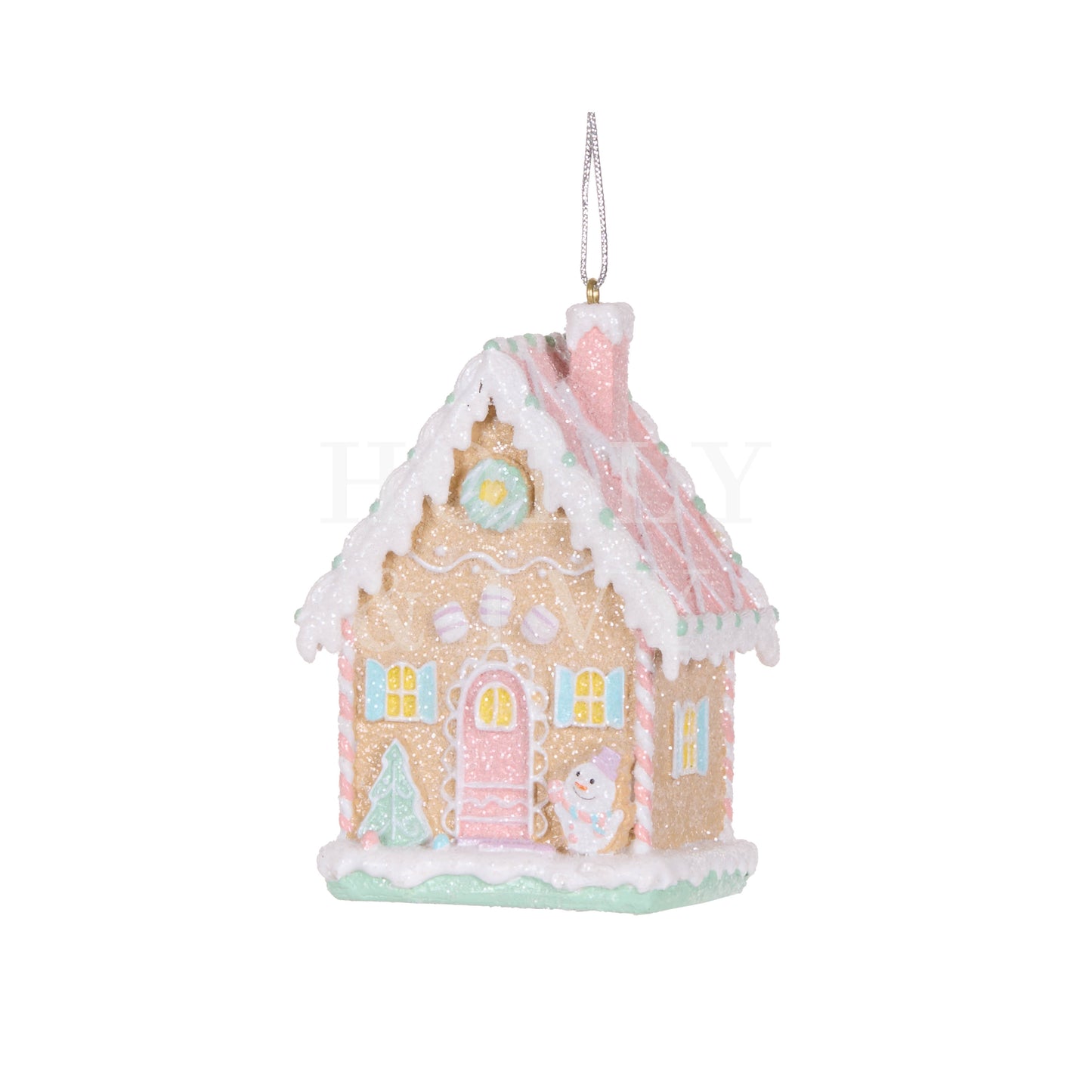 Pastel Piped Snowman House Ornament