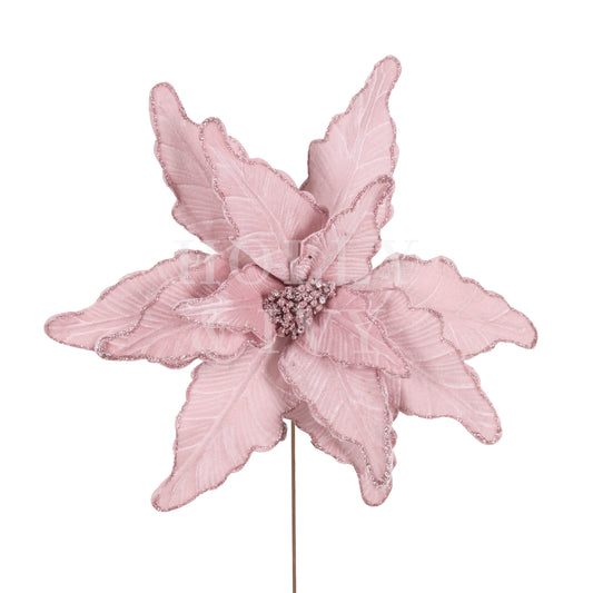 Luxe Pink Velvet Poinsettia
