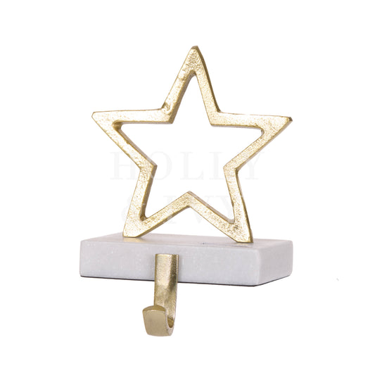 Brass Star Marble Stocking Holder