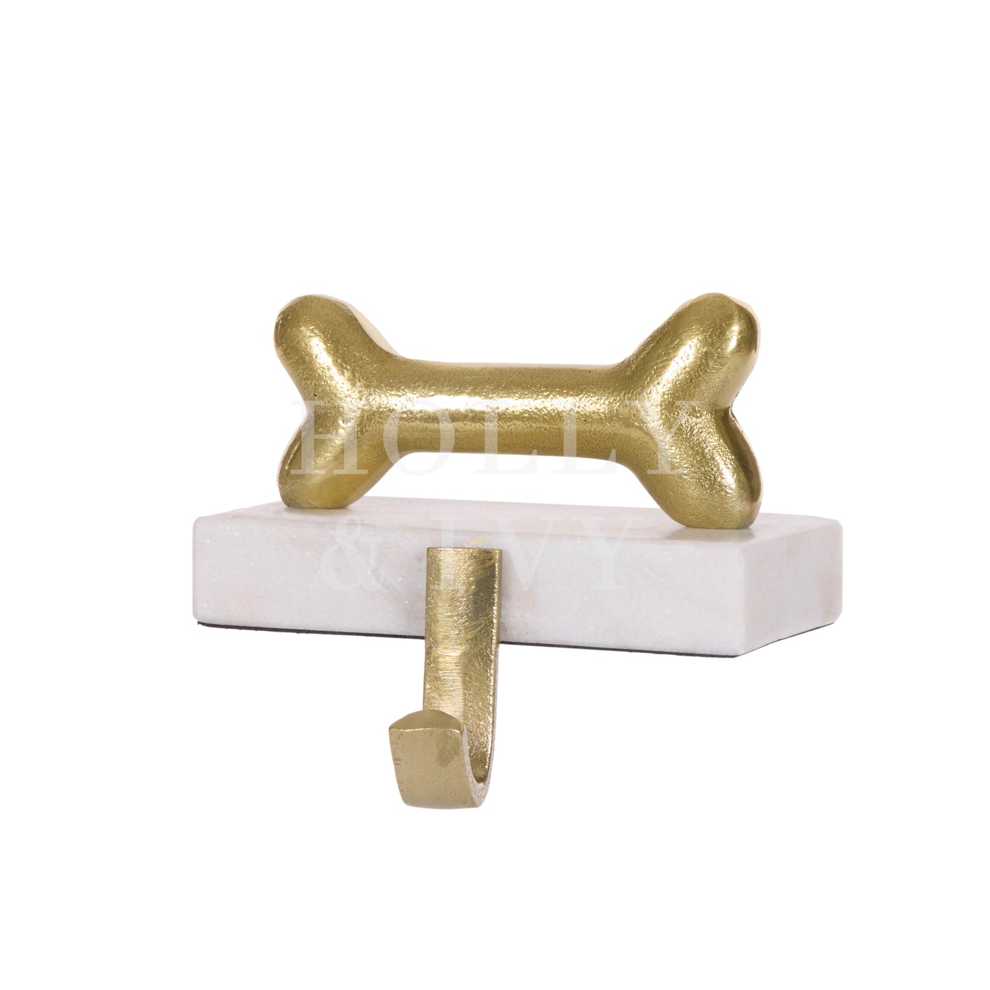 Brass Bone Marble Stocking Holder