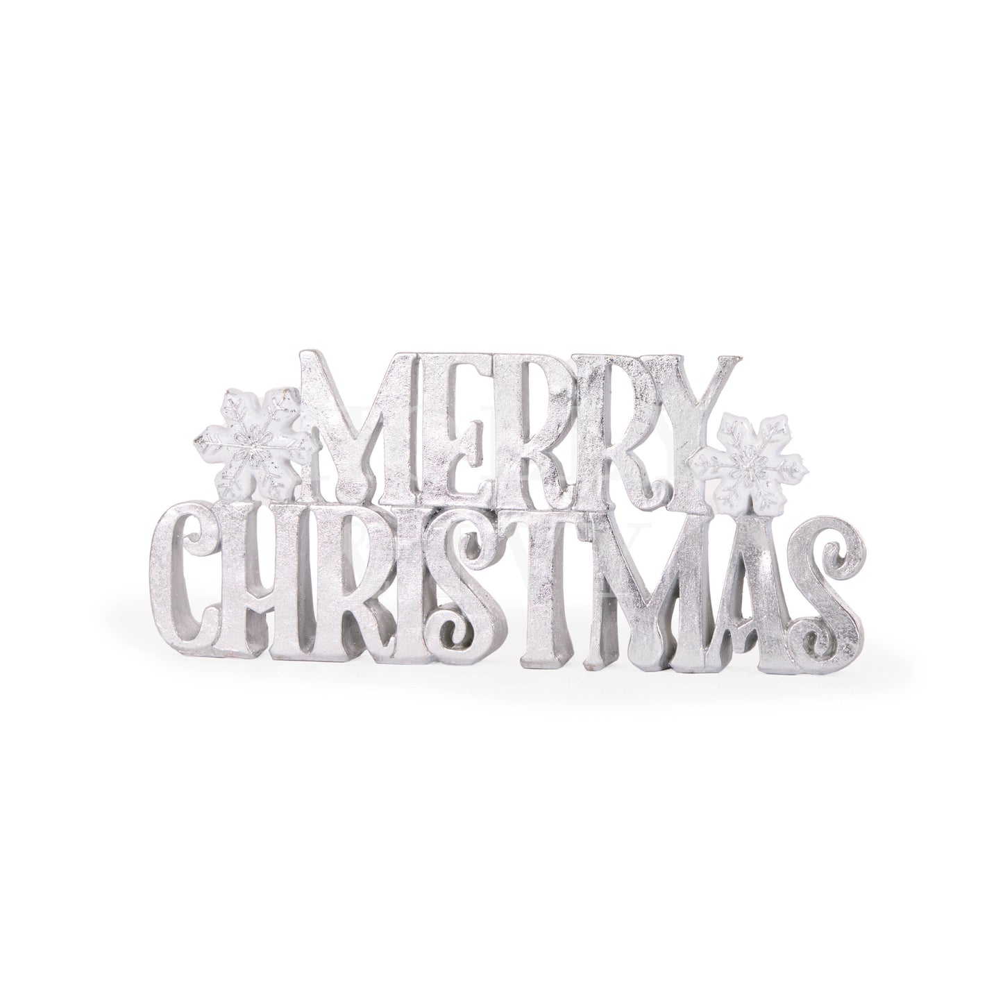 Silver Merry Christmas Sign