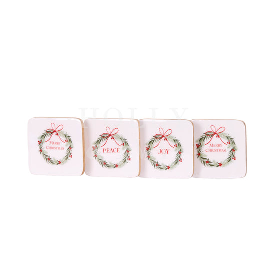 Set/4 Summer Christmas Coasters