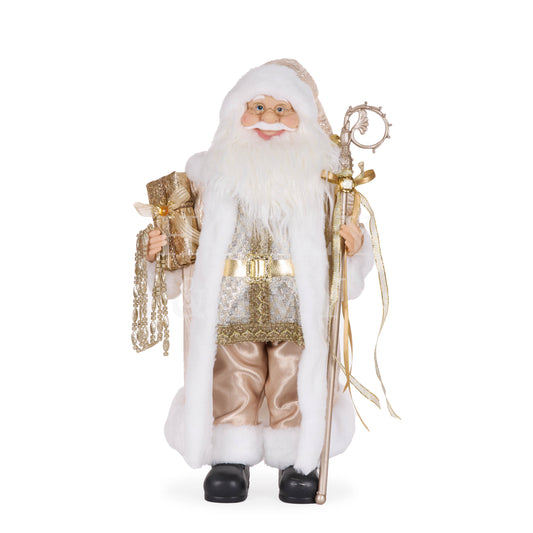60 Cm Champagne Fabric Santa With Gifts