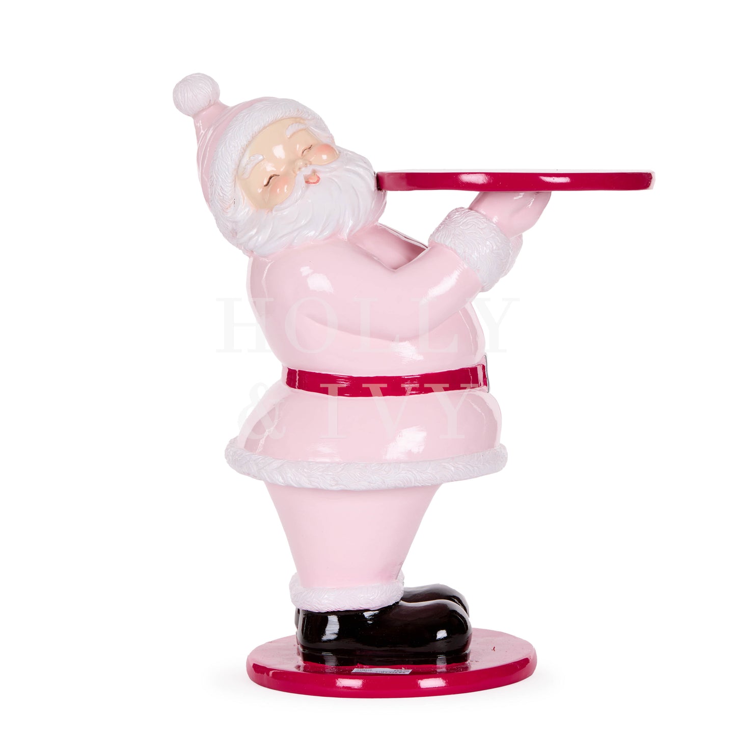 Festive Pink Santa With Tray