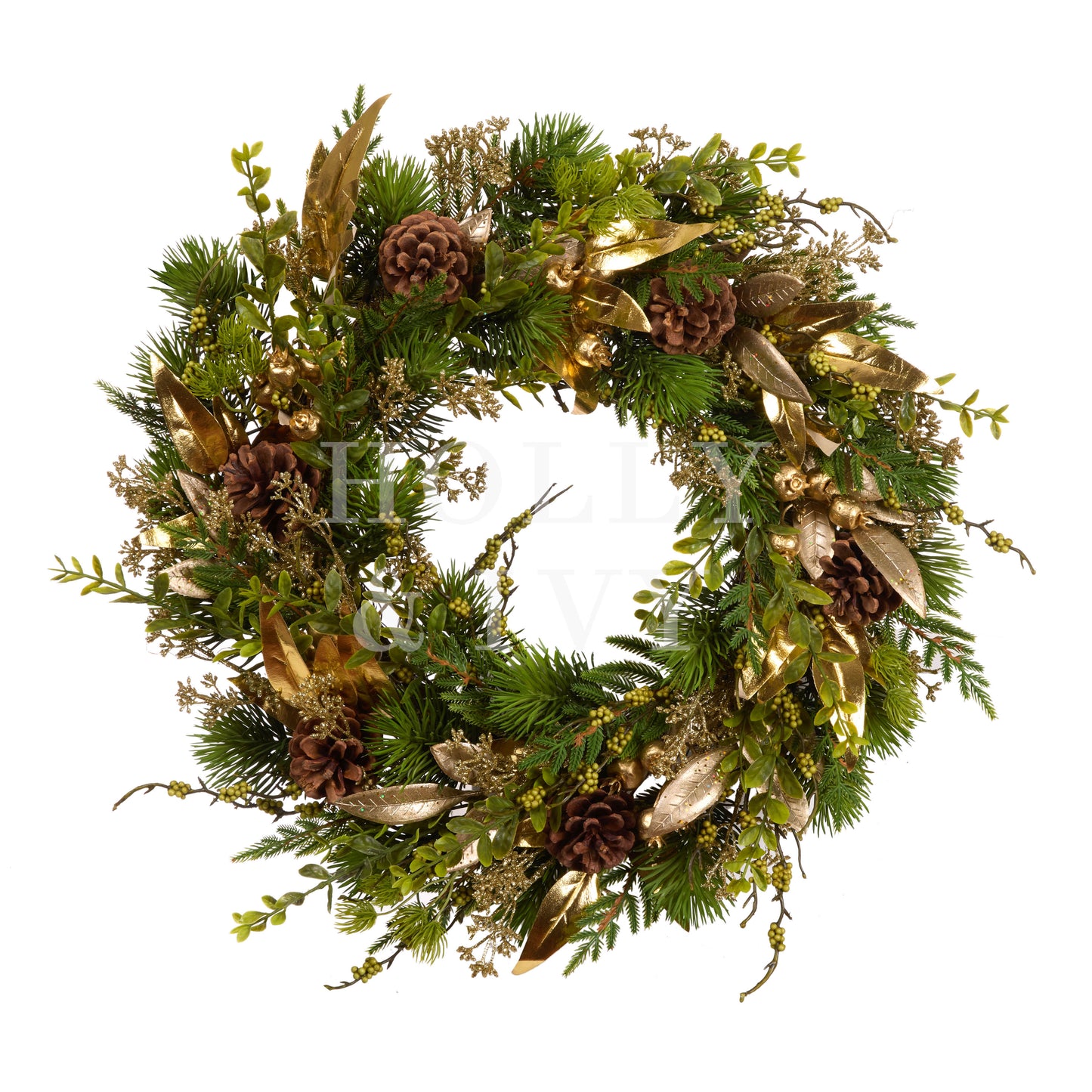 Luxe Golden Conifer Wreath