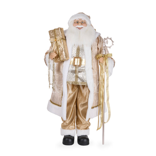 120 Cm Champagne Fabric Santa With Gifts