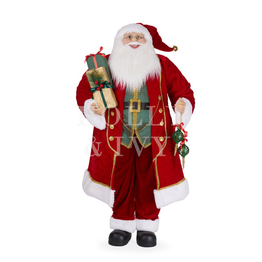 120 Cm Traditional Fabric Santa With Gifts