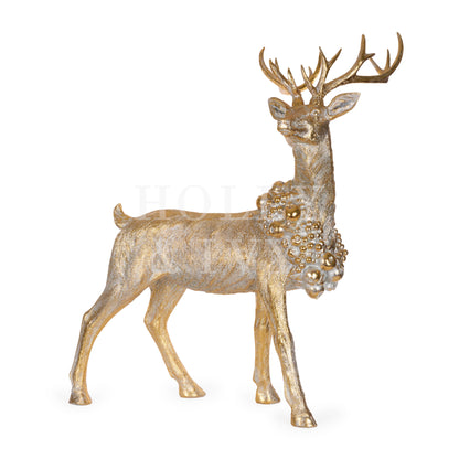 102 Cm Luxe Standing Gold Reindeer