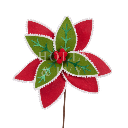 Red And Green Festive Poinsettia