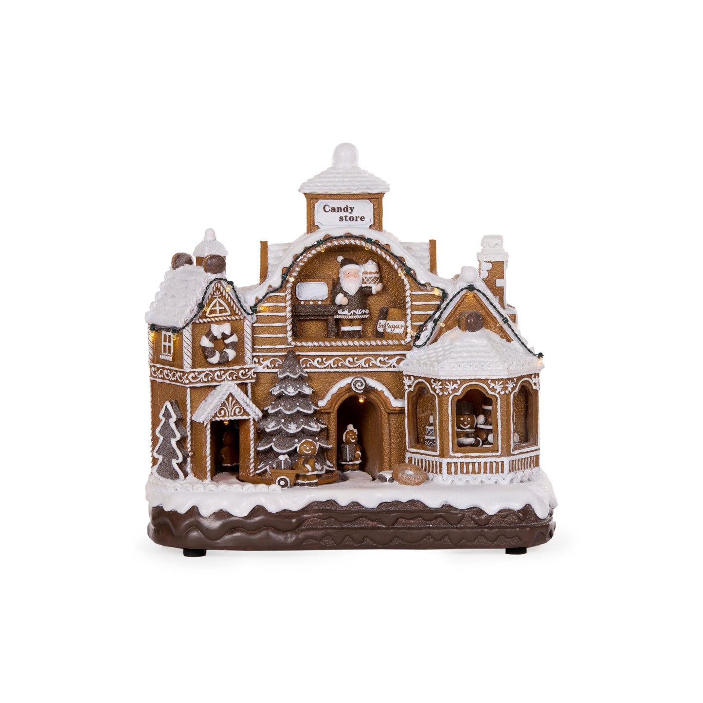 Piped Led Musical Gingerbread Village