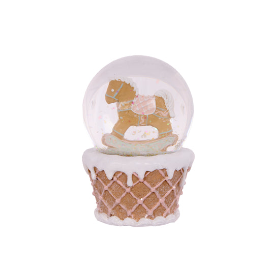 Piped Pastel Gingerbread Rocking Horse Snowglobe