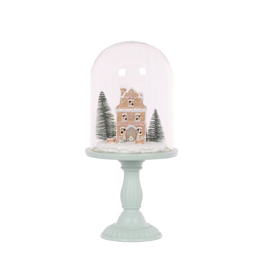 35.5Cm Piped Pastel Gingerbread Facade Cloche