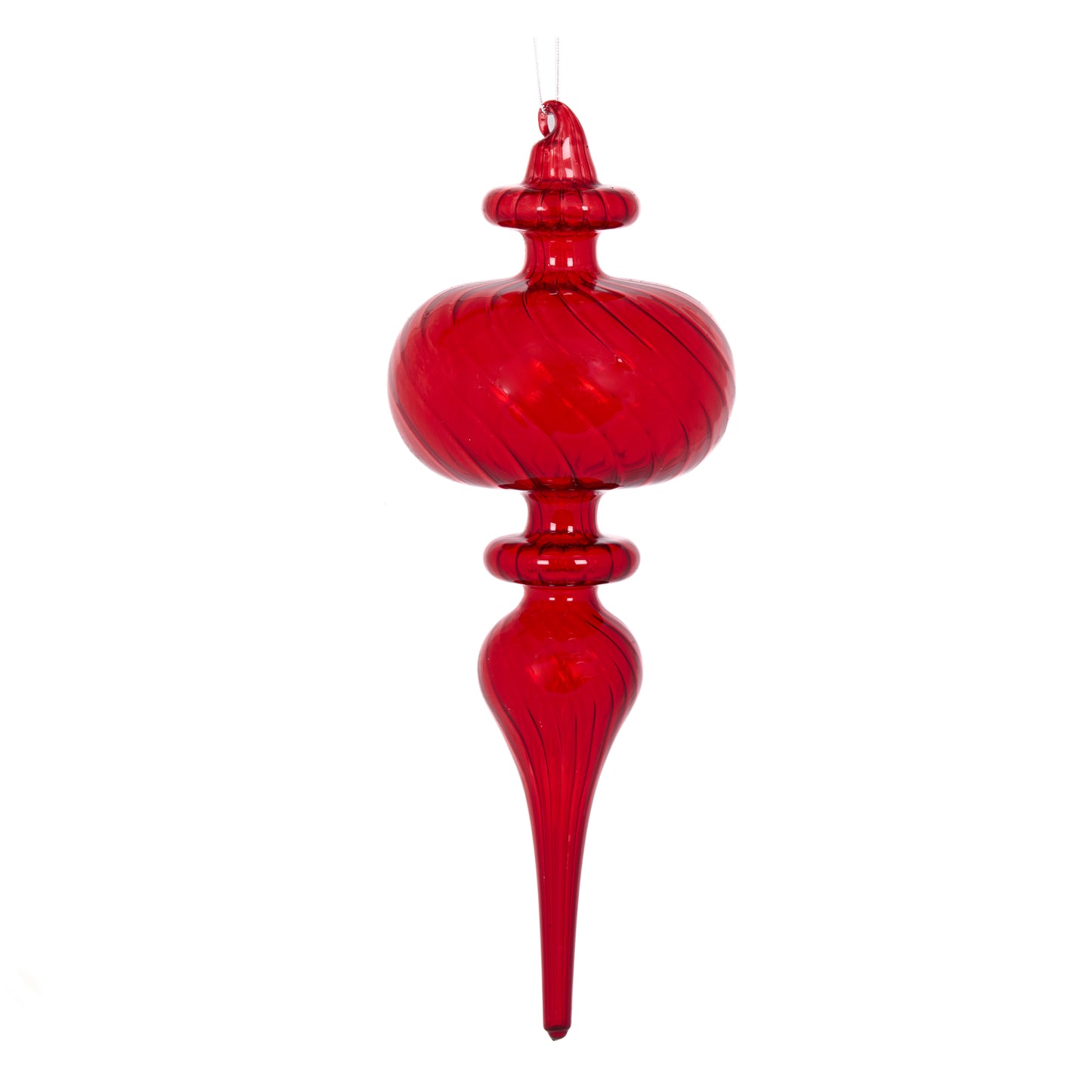 Transparent Red Finial