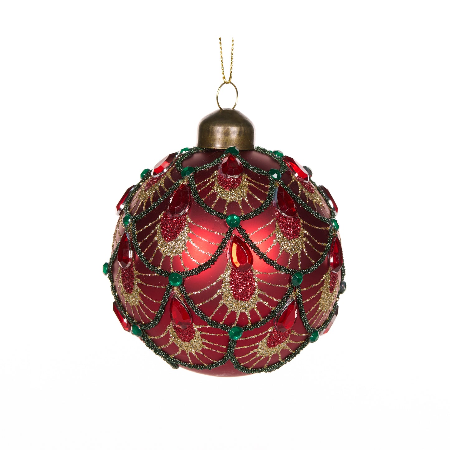 Red Embellished Jewel Bauble