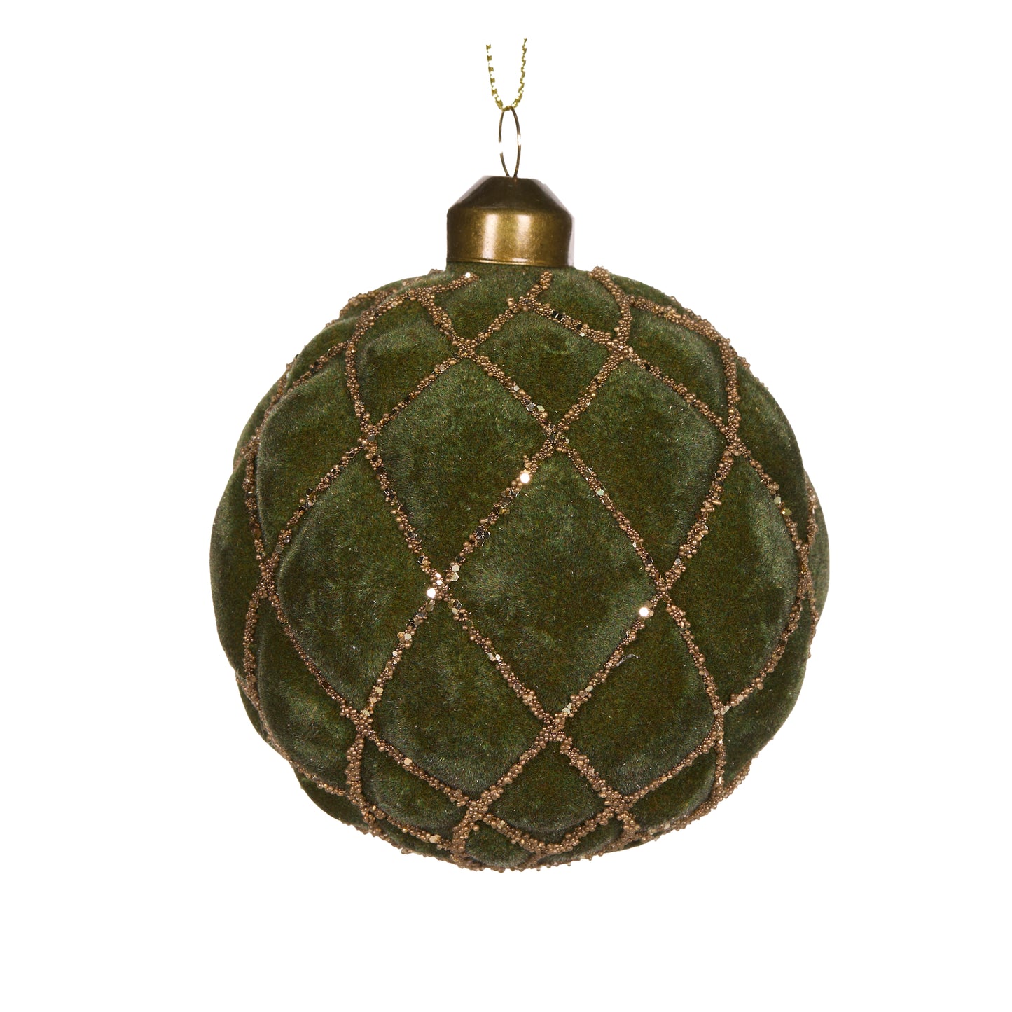 Luxe Green Velvet Quilt Bauble