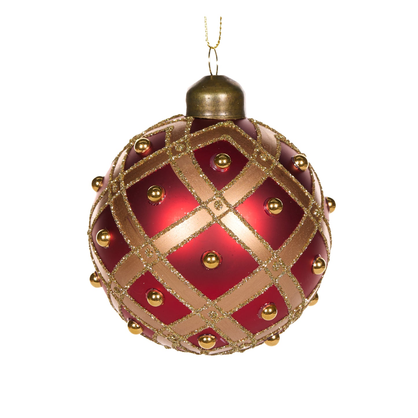 Red And Gold Grid Pearl Buble