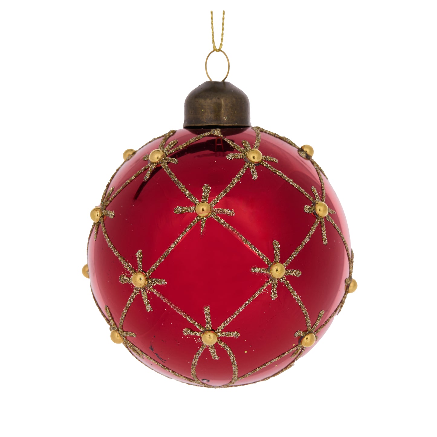 High Shine Red Embellished Bauble