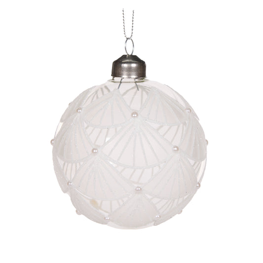 White Piped Fan Bauble