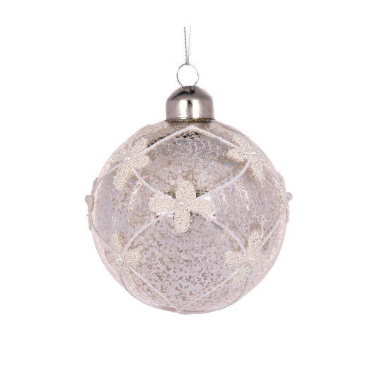 Silver Mercury Fleur Bauble