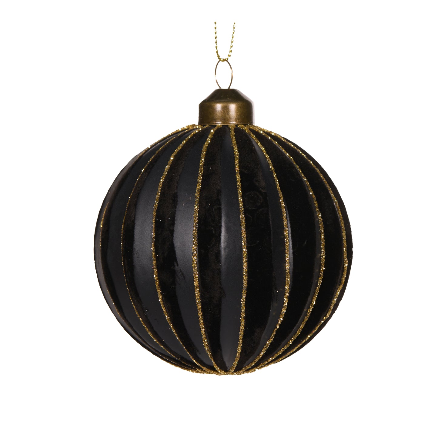 Matte Black Ribbed Bauble