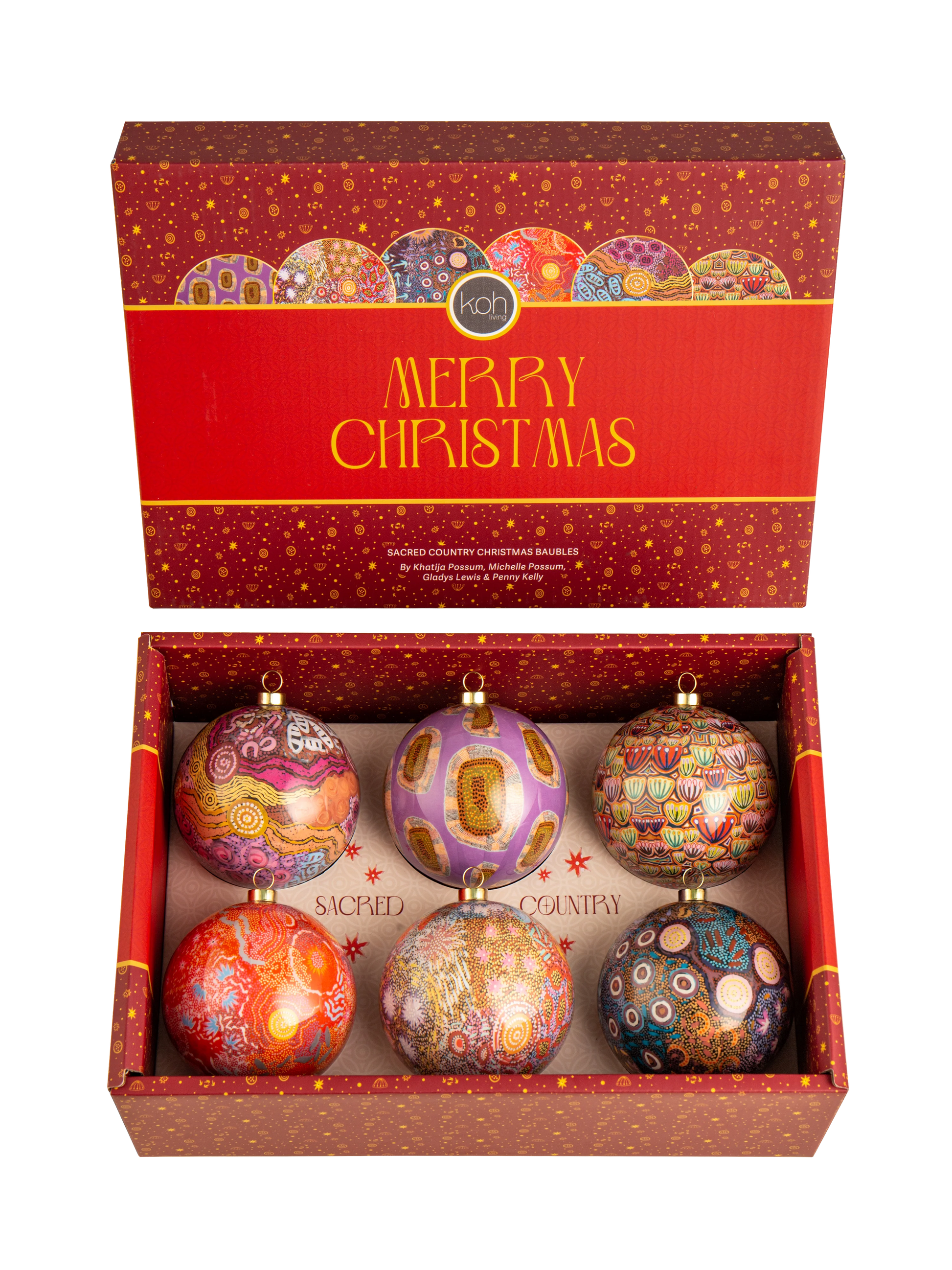 Aboriginal Sacred Country 6 Pack Baubles