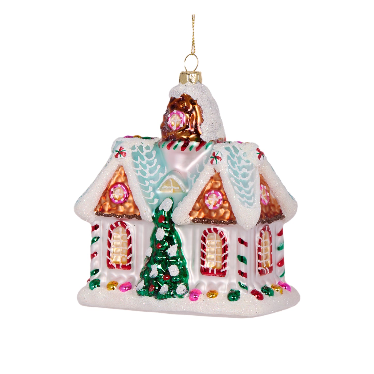 Retro Pastel Gingerbread House Hanging