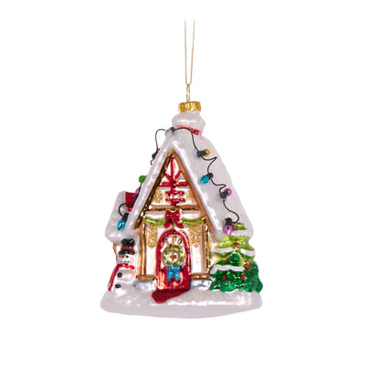 Retro Gingerbread House With Lights Hanging