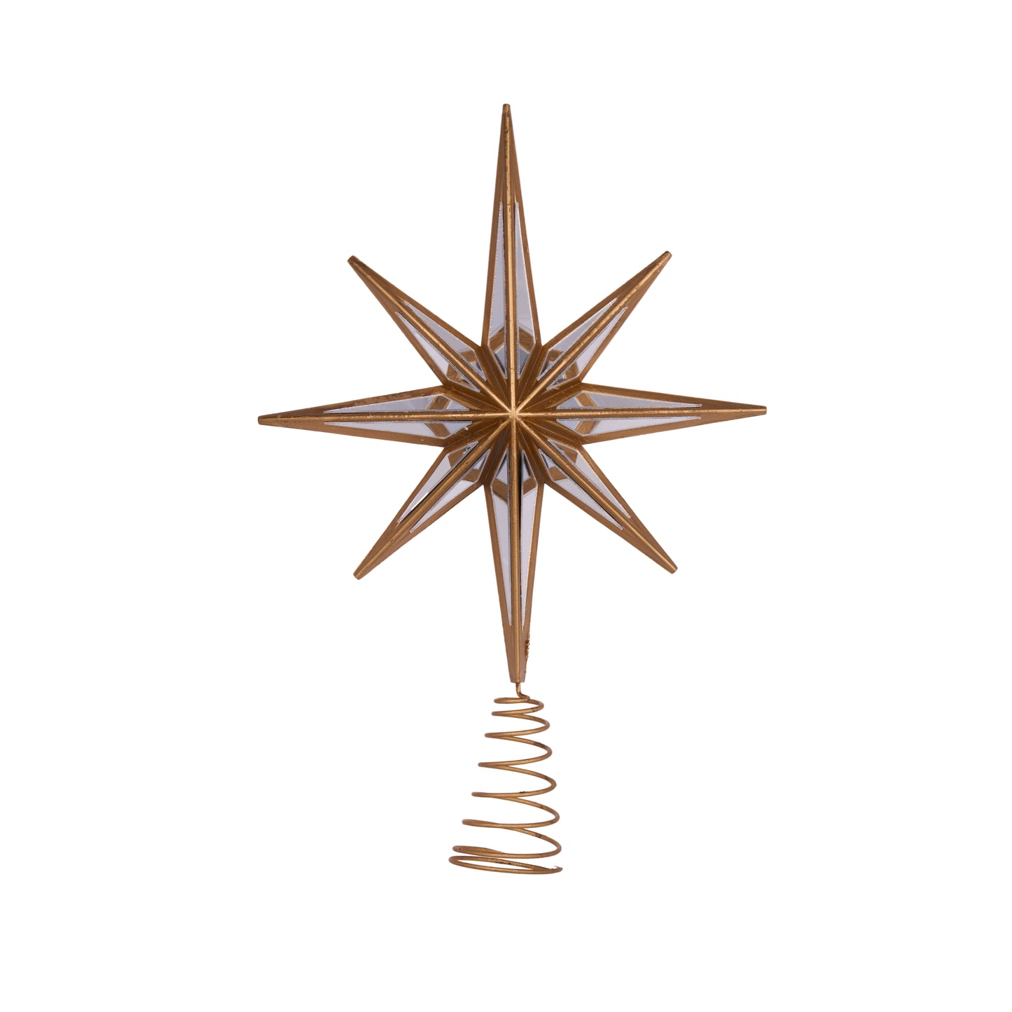 8 Point Mirrored Tree Topper Star Copper