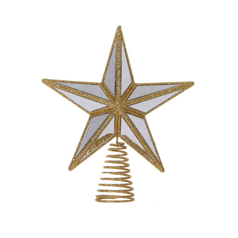 Mini 5 Point Mirrored Tree Topper Star Gold – Holly & Ivy