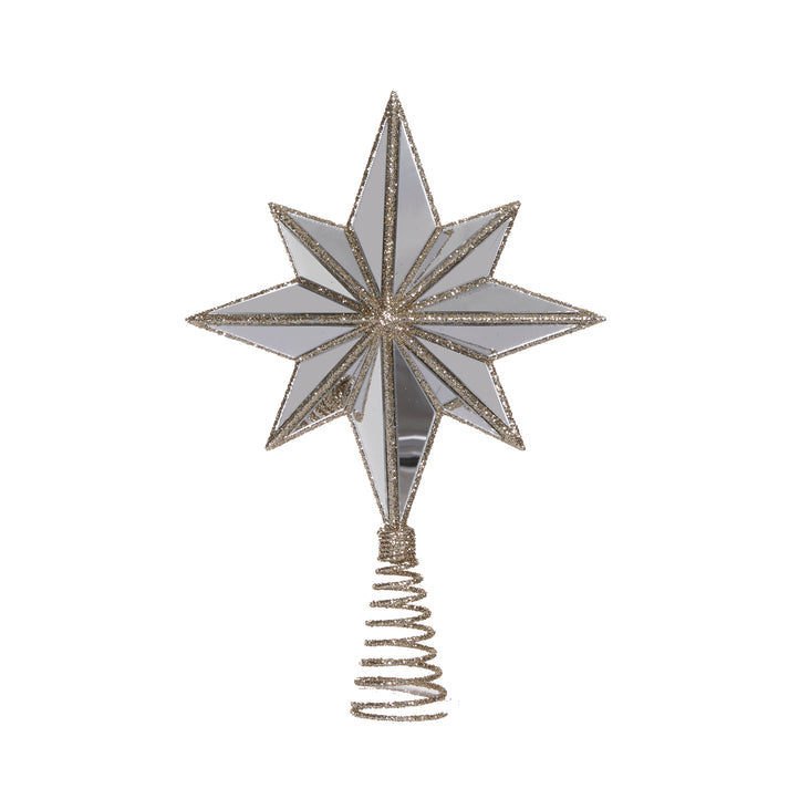 Mini 9 Point Mirrored Tree Topper Star Champagne – Holly & Ivy