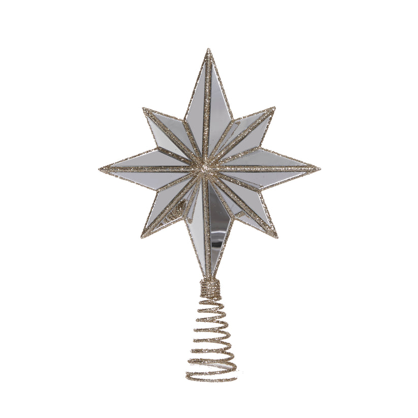Mini 9 Point Mirrored Tree Topper Star Champagne – Holly & Ivy