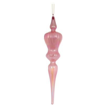 Irridescent Pink Crown Finial