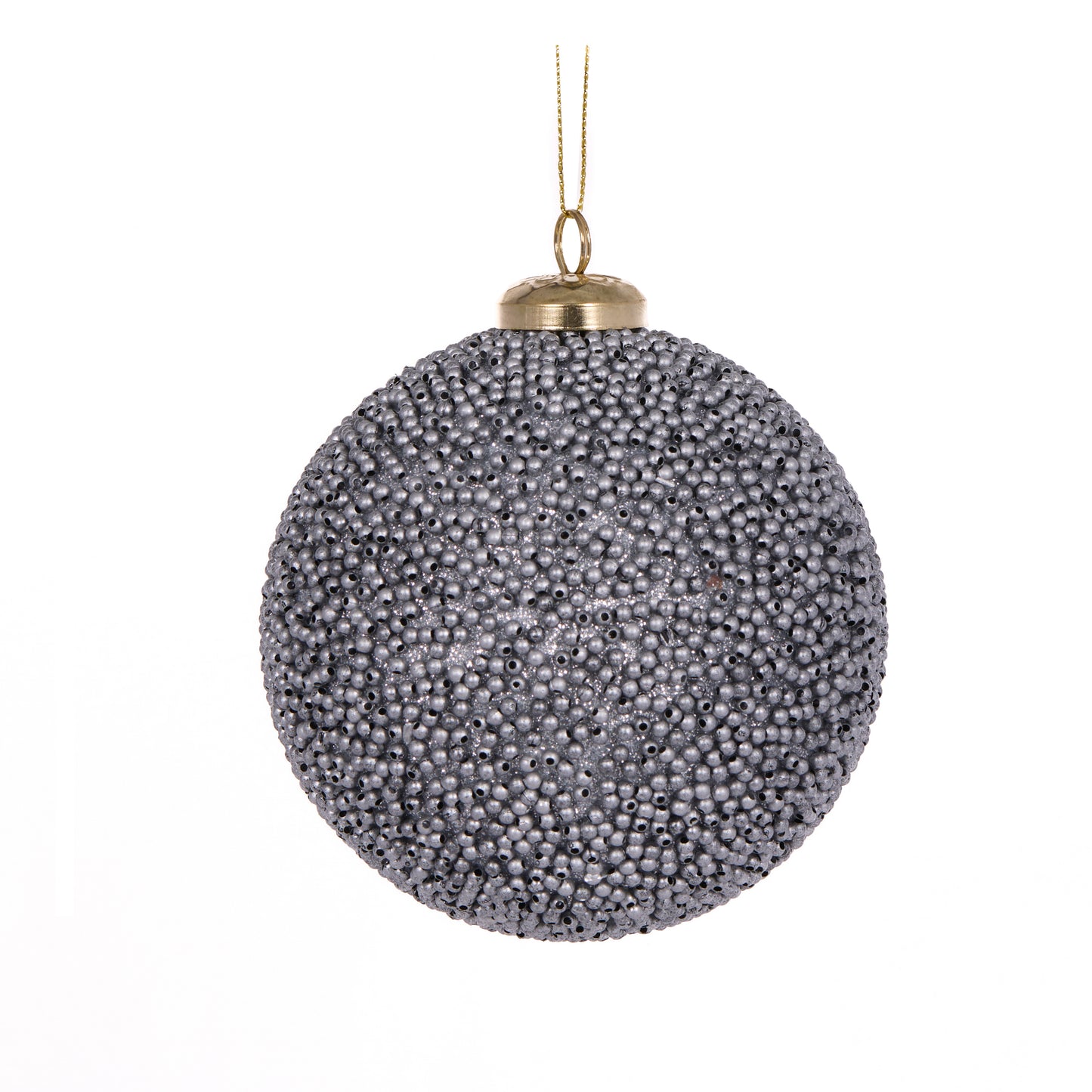 10 Cm Silver Caviar Bauble