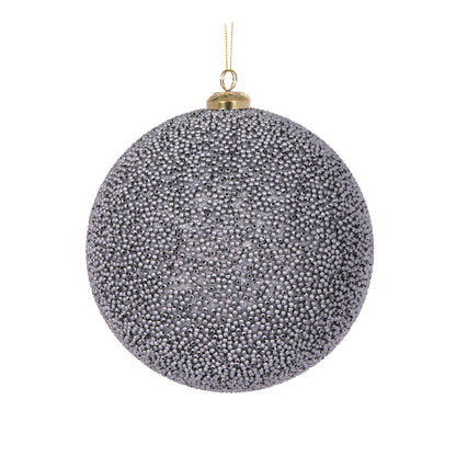 15 Cm Silver Caviar Bauble