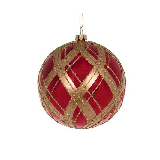 10 Cm Red Check Bauble