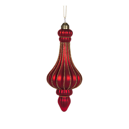 Matte Red Embellished Chandelier Finial