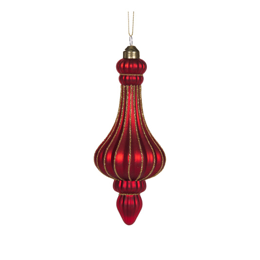 Matte Red Embellished Chandelier Finial